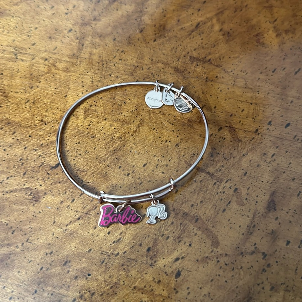 Alex and Ani X Barbie Bangle in shiny Rose Gold